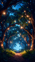 Enchanting Night Forest Path. (1)