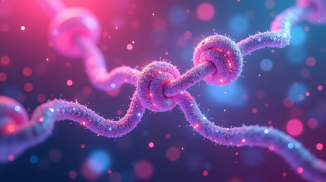 Abstract molecule model. Scientific research in molecular chemistry. 3D illustration on a pearl blue background