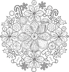 christmas, Christmas tree, pattern, flower, vector, floral, design, seamless, vintage, illustration, ornament, decoration, art, wallpaper, nature, decor, texture, element, flowers, mandala, leaf, retr