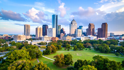 Little Rock Skyline Park View.