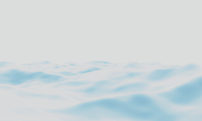 3D blue snowdrift. Snowy mountain. Cold environment