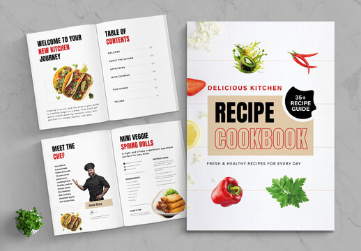 Kitchen Recipe Cookbook Layout