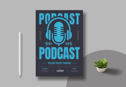 Podcast Flyer Template Layout
