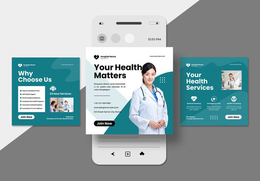 Modern Medical Health Social Media Layout