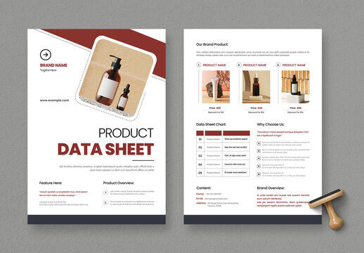 Product Data Sheet Template Layout
