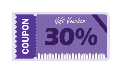 30% Discount Coupon Gift Voucher Promo Deal Savings