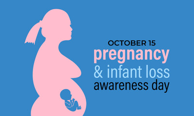 Pregnancy and Infant Loss Awareness Day, on October 15, honors babies lost to miscarriage, stillbirth, and early infant death. Realistic ribbons with pink and blue ribbons of a mother and her baby.