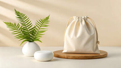 “Minimalist Home Decor with Fern Leaves in Ceramic Vase – Natural Wellness and Interior Styling Concept”