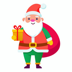 santa claus with gift box