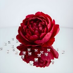red rose on a white background