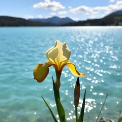 yellow flower in water