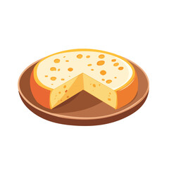 Minimalistic 2D flat icon featuring Gouda cheese vector design, simple illustration style, isolated on a white background, modern element in vector and EPS format.	