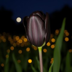 tulip in the rain