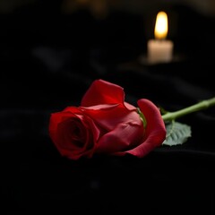 red rose on black background