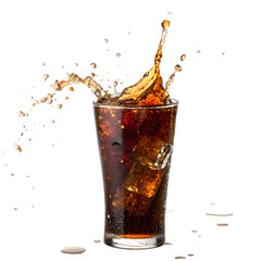 Refreshing Cola Drink with Ice and Splash