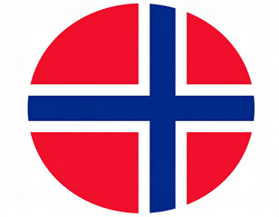 Fototapeta premium Flat Minimal Norway Flag Vector with Sharp Edges, isolated on transparent background.jpg