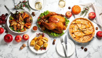 Thanksgiving Feast Roasted Turkey Dinner.