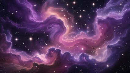 Obraz premium Vibrant Cosmic Nebula Swirls With Twinkling Stars