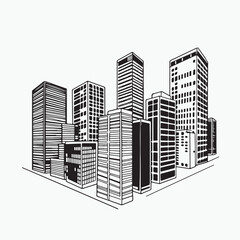 Obraz premium city sketch vector illustration