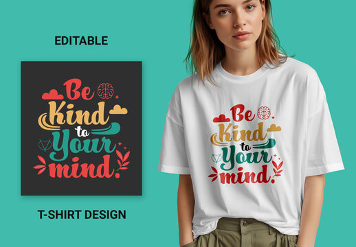 Creative T Shirt Design Template with Motivational Speech