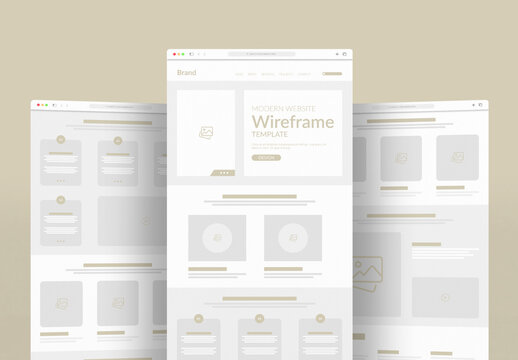Wireframe Landing Page Template Layout