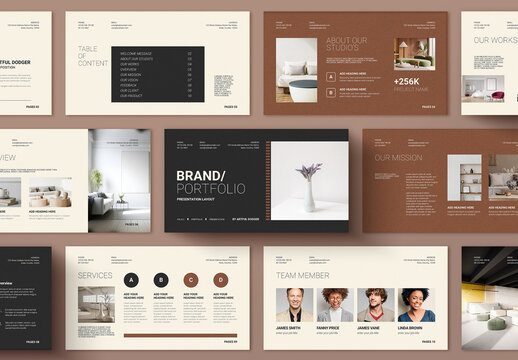 Modern Brand Portfolio Presentation Template Layout