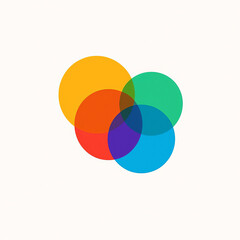 Overlapping Color Circles Abstract Logo - Media Network & Connectivity Icon
