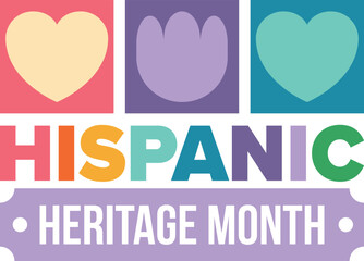 National Hispanic Heritage Month in September and October. Hispanic and Latino Americans culture. Celebrate annual in United States. Poster, card, banner and background. Vector illustration