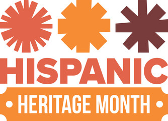 National Hispanic Heritage Month in September and October. Hispanic and Latino Americans culture. Celebrate annual in United States. Poster, card, banner and background. Vector illustration