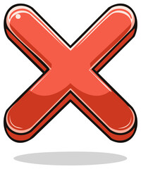 Obraz premium Red cross symbol illustration. No entry or error concept. Cancel mark.