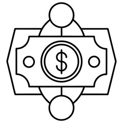 currency exchange icon line art