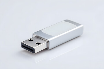 USB flash drive close-up with blank surface, perfect for branding, technology, and storage concepts.