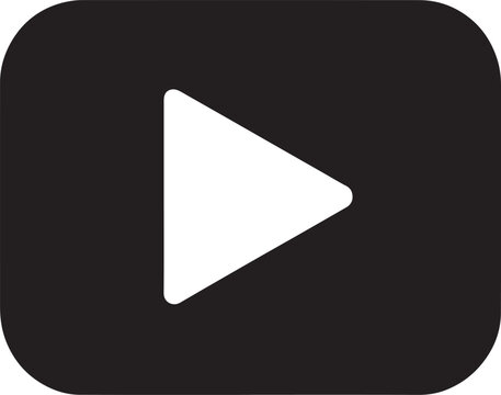 Silhouette of video play button icon symbolizing media playback, streaming, online video, and digital entertainment.