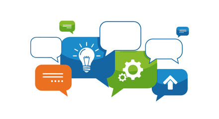 Colorful speech bubbles cluster