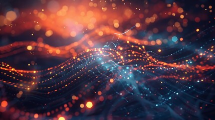 A vibrant fusion of technology, science, and design, featuring digital patterns, abstract shapes, and futuristic concepts. Dynamic waves, geometric grids, and colorful fractals create a stunning visua