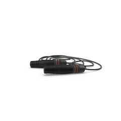 Black and red jump rope coiled on transparent background