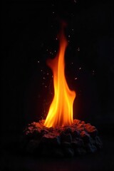 Smoldering Ember Intense Glow Against Black, Evoking Loss and Finality