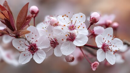 Obraz premium A 4K photo of spring cherry blossoms n macro photography of blooming flowers.