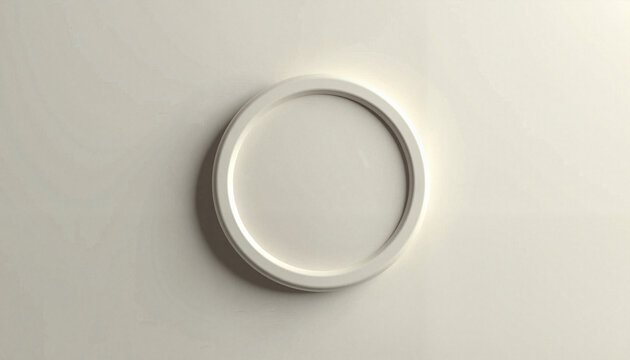 Simple circular frame on minimalistic wall for customization or display
