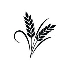 Fototapeta premium Elegant Black and White Wheat Stalks Illustration Symbolizing Harvest Agriculture and Natural Food Products with Clean and Minimalist Design Aesthetic