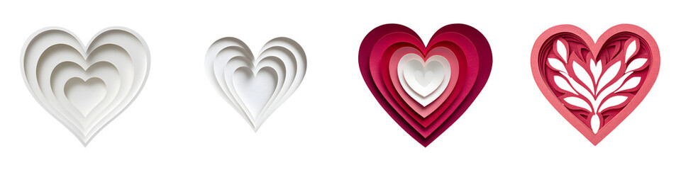 Romantic Paper Cut Heart Collection for Valentine's Day