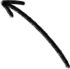 木炭タッチの手描き左上向き矢印アイコン