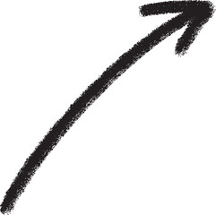 木炭タッチの手描き右上向き矢印アイコン　Adobe Illustrator Artwork