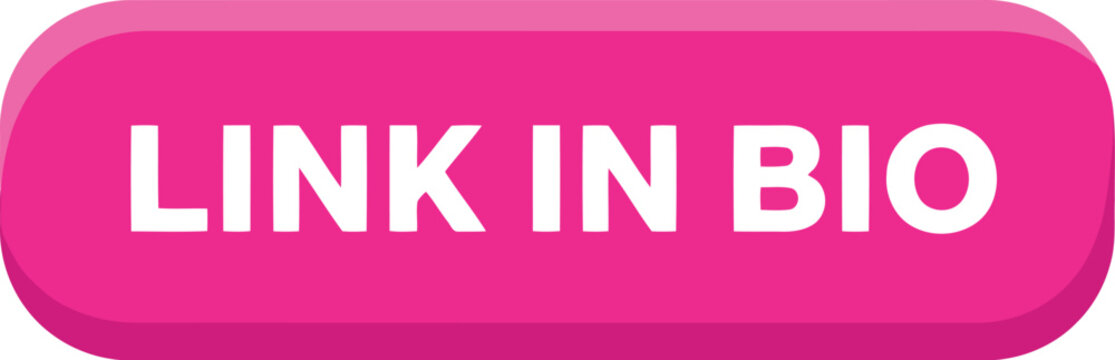 Pink link in bio button for social media marketing