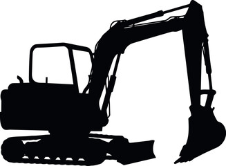 Excavator silhouette construction machine icon