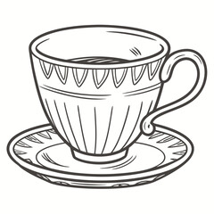 Ornate teacup and saucer decorative vintage