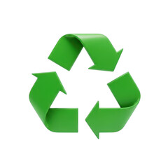 Green recycling symbol isolated on transparent background