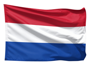  Netherlands National Flag with Realistic Fabric Texture, isolated on transparent background PNG
