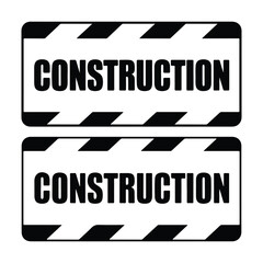 Obraz premium Black construction warning signs white