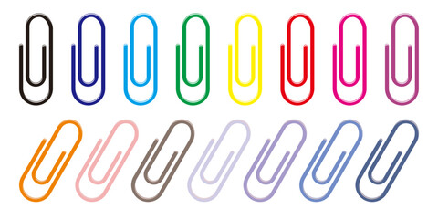 Colorfull paperclip set 3d ilustrasion icon isolated on white background. design illustration